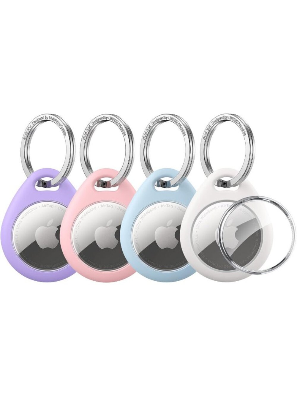 Colorful Macaron AirTag Holders - Waterproof TPU Cases with Keychain, Easy